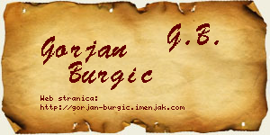 Gorjan Burgić vizit kartica